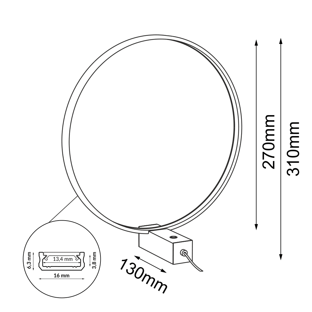 Lampa stołowa Agaro 27 - Czarna (310 mm) 3000K 2000 - Antigo - obrazek 2