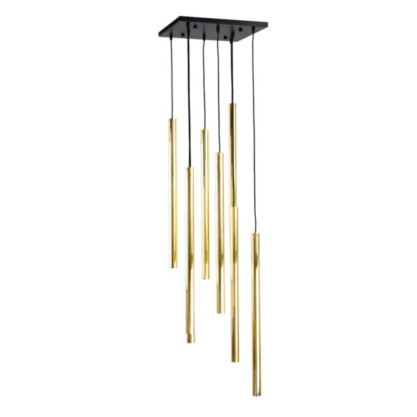 Lampa wisząca Akadi 8 - Mosiądz polerowany-czarna (700 mm) 8891  - Antigo