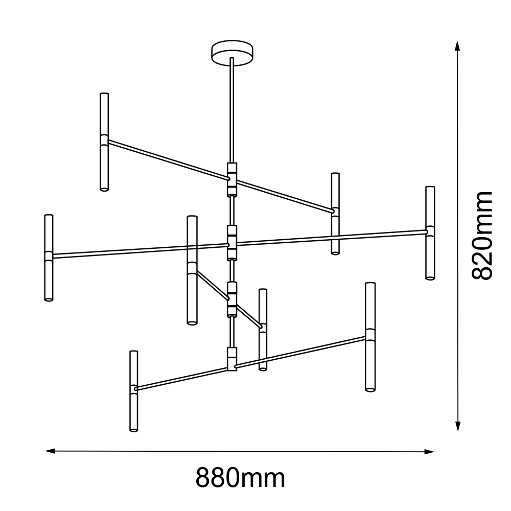 Lampa wisząca Livi 16 - Mosiądz polerowany (880 mm) 8392 - Antigo - obrazek 2