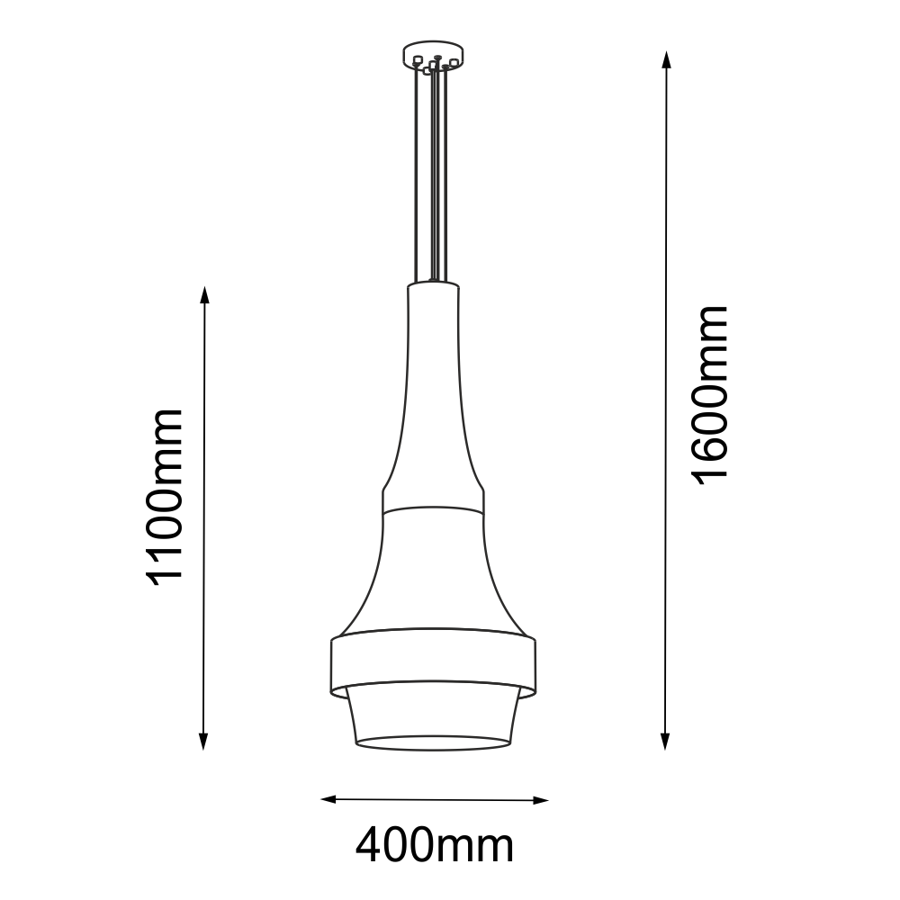 Lampa wisząca Dota I - Biała (400 mm) 3000K 5037 - Antigo - obrazek 2