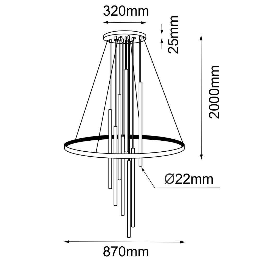 Lampa wisząca Luna - Mosiądz mat-czarna 3000K 8978 - Antigo - obrazek 2