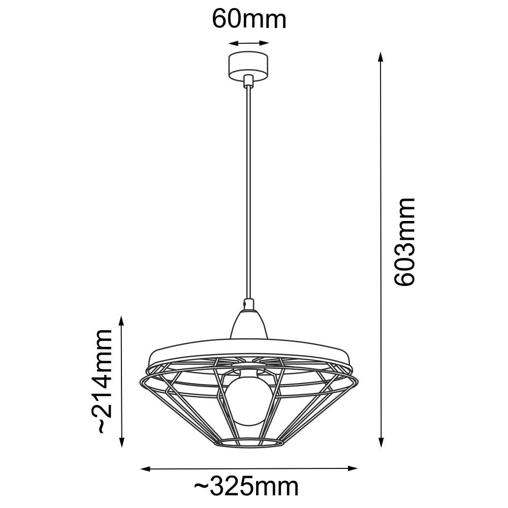 Lampa wisząca Alkaba - Czarna-Srebrny mat (325 mm) 5013 - Antigo - obrazek 2
