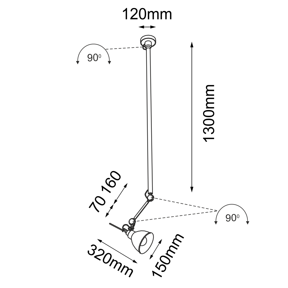 Lampa wisząca Daisen - Czarna (1530 mm) 5625 - Antigo - obrazek 2