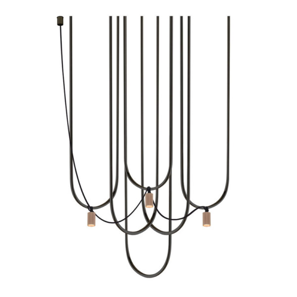 Lampa wisząca Udin 3 - Czarna-Srebrny mat 9784 - Antigo