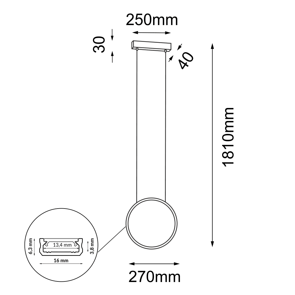 Lampa wisząca Agaro 27 - Złota (270 mm) 3000K 5316 - Antigo - obrazek 2