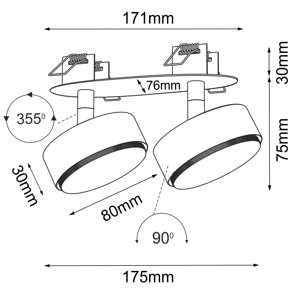 Lampa wpuszczana Drop in 2 - Biała 3276 - Antigo - obrazek 2