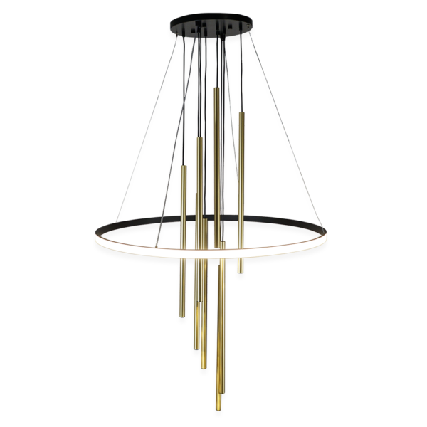 Lampa wisząca Luna - Mosiądz mat-czarna 3000K 8978  - Antigo