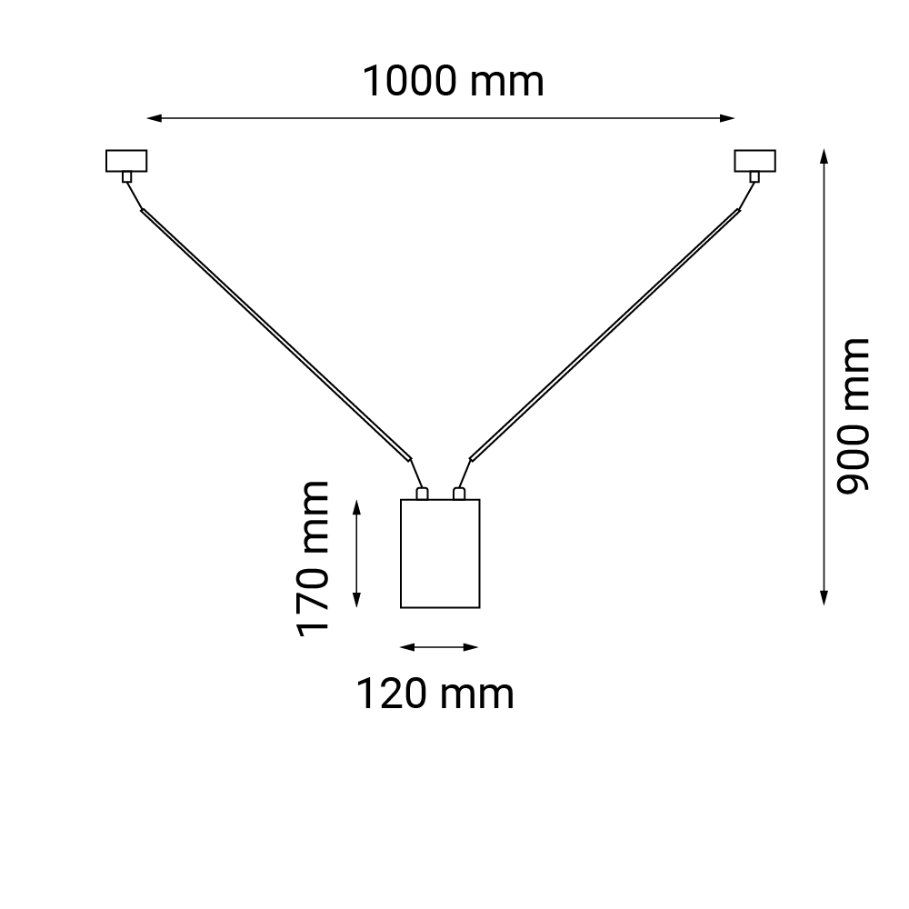 Lampa wisząca VIWIN 1 - Czarna (1000 mm) 9020 - Antigo - obrazek 2