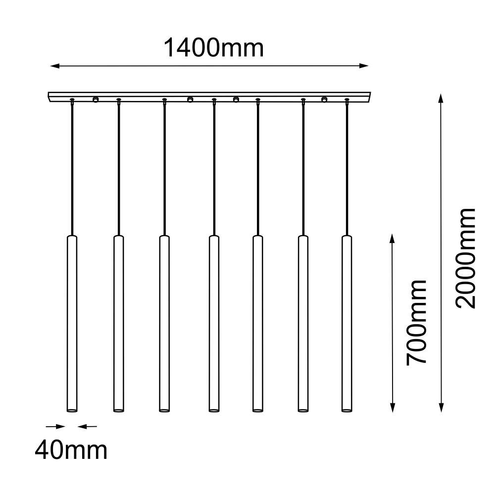 Lampa wisząca Akadi 7 - Mosiądz polerowany-biała (700 mm) 8890 - Antigo - obrazek 2