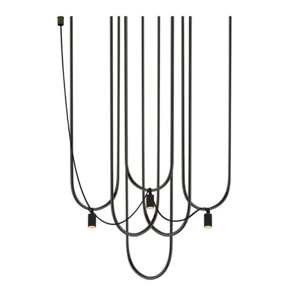 Lampa wisząca Udin 3 - Czarna 9786 - Antigo