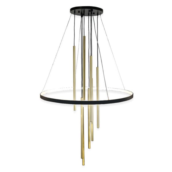 Lampa wisząca Luna - Mosiądz mat-czarna 3000K 5215 - Antigo
