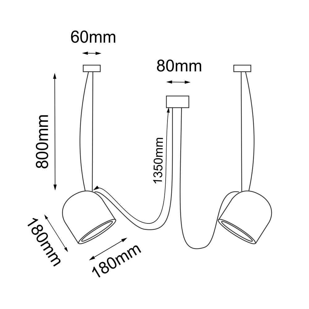 Lampa wisząca DOBO 2 - Czarna 9036 - Antigo - obrazek 2