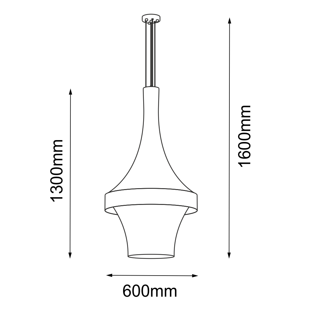 Lampa wisząca Dota A - Biała (600 mm) 3000K 5034 - Antigo - obrazek 2