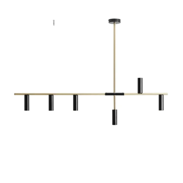Lampa stylowa wisząca TREVO 6 BLACK BRASS 1083K40 - Aldex