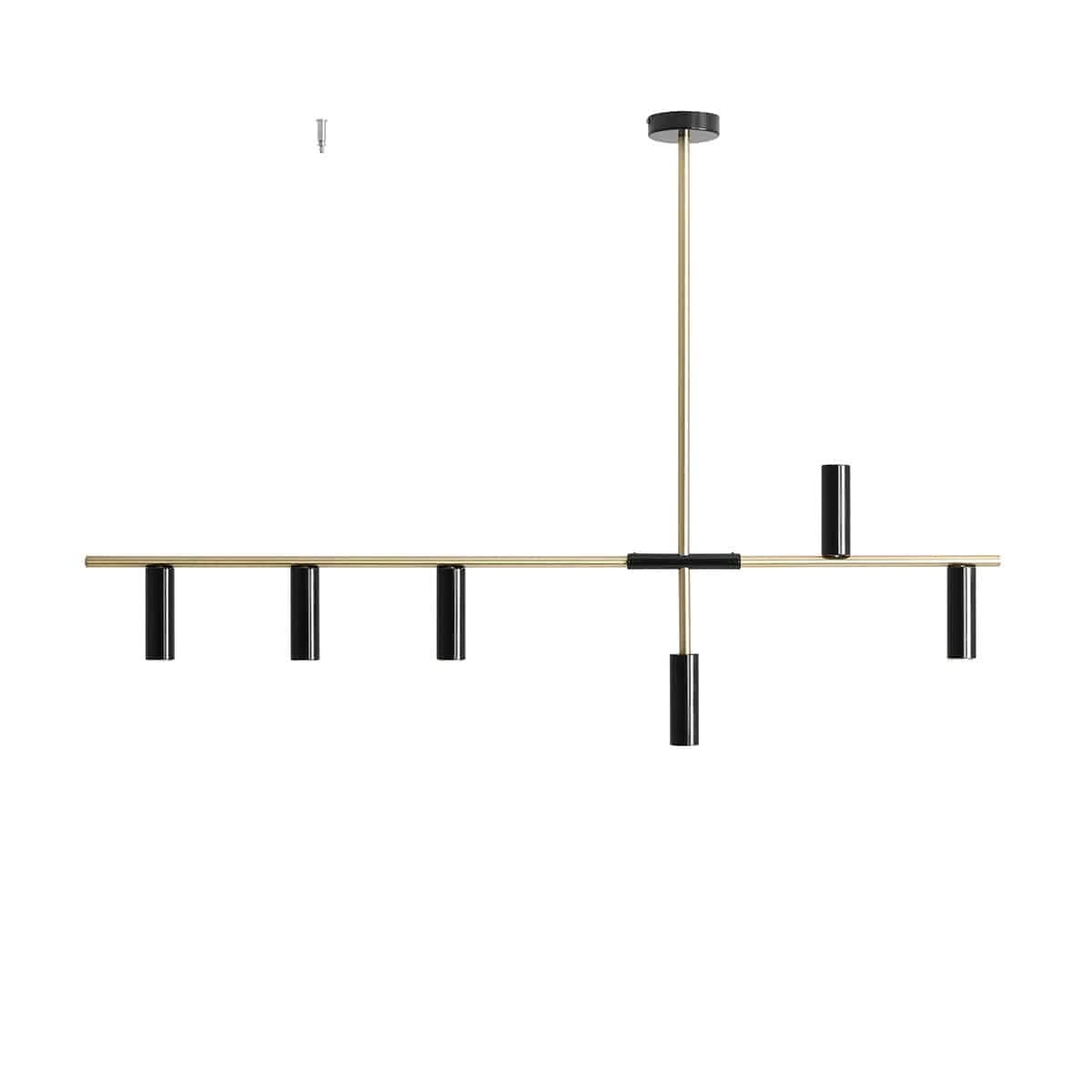 Lampa stylowa wisząca TREVO 6 BLACK BRASS 1083K40 - Aldex