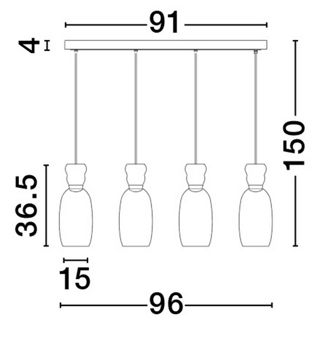 Lampa wisząca PERENE LE44469 - Luces Exclusivas - obrazek 3