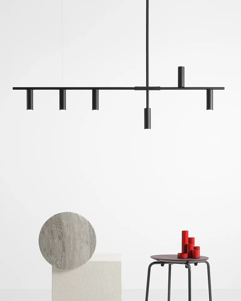 Lampa stylowa wisząca designerska do salonu TREVO 6 ALL BLACK 1104K1 - Aldex - obrazek 3