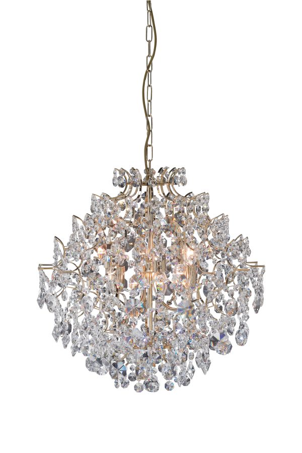 Lampa kryształowa wisząca ROSENDAL 6L Złoty/MC 100532 - Markslojd