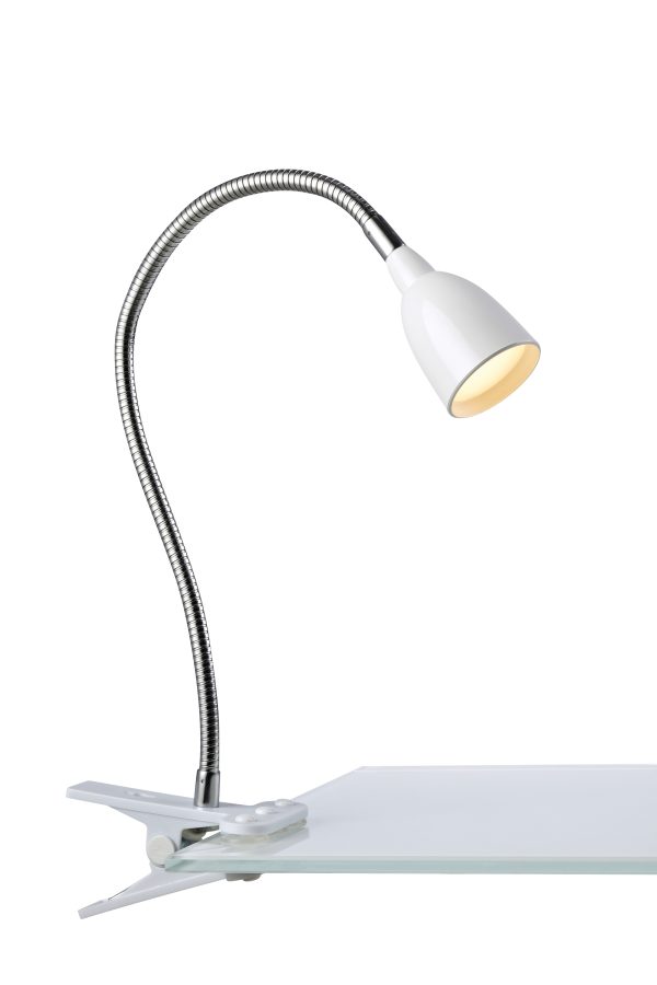 Lampa stołowa z klipsem TULIP White 106091 - Markslojd