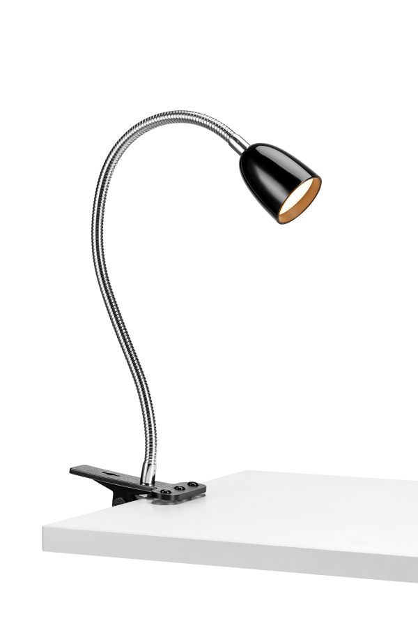 Lampa stołowa z klipsem TULIP Black 106092 - Markslojd