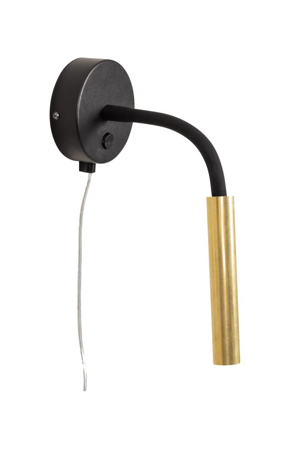 Kinkiet JOLIE Wall 1L Raw Brass/Black 108502 - Markslojd
