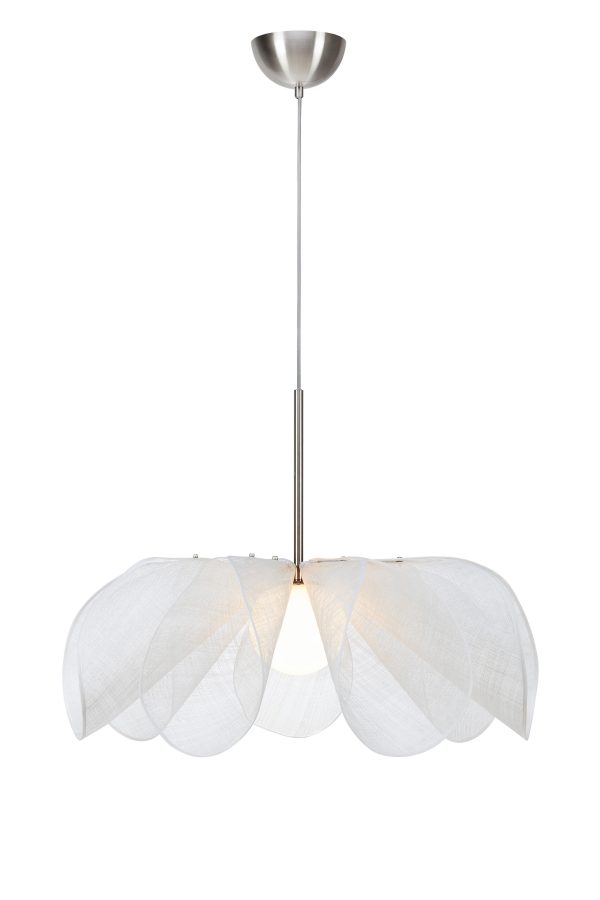Lampa wisząca STYRKA 1L 75cm Satin Nickel/White 108818 - Markslojd