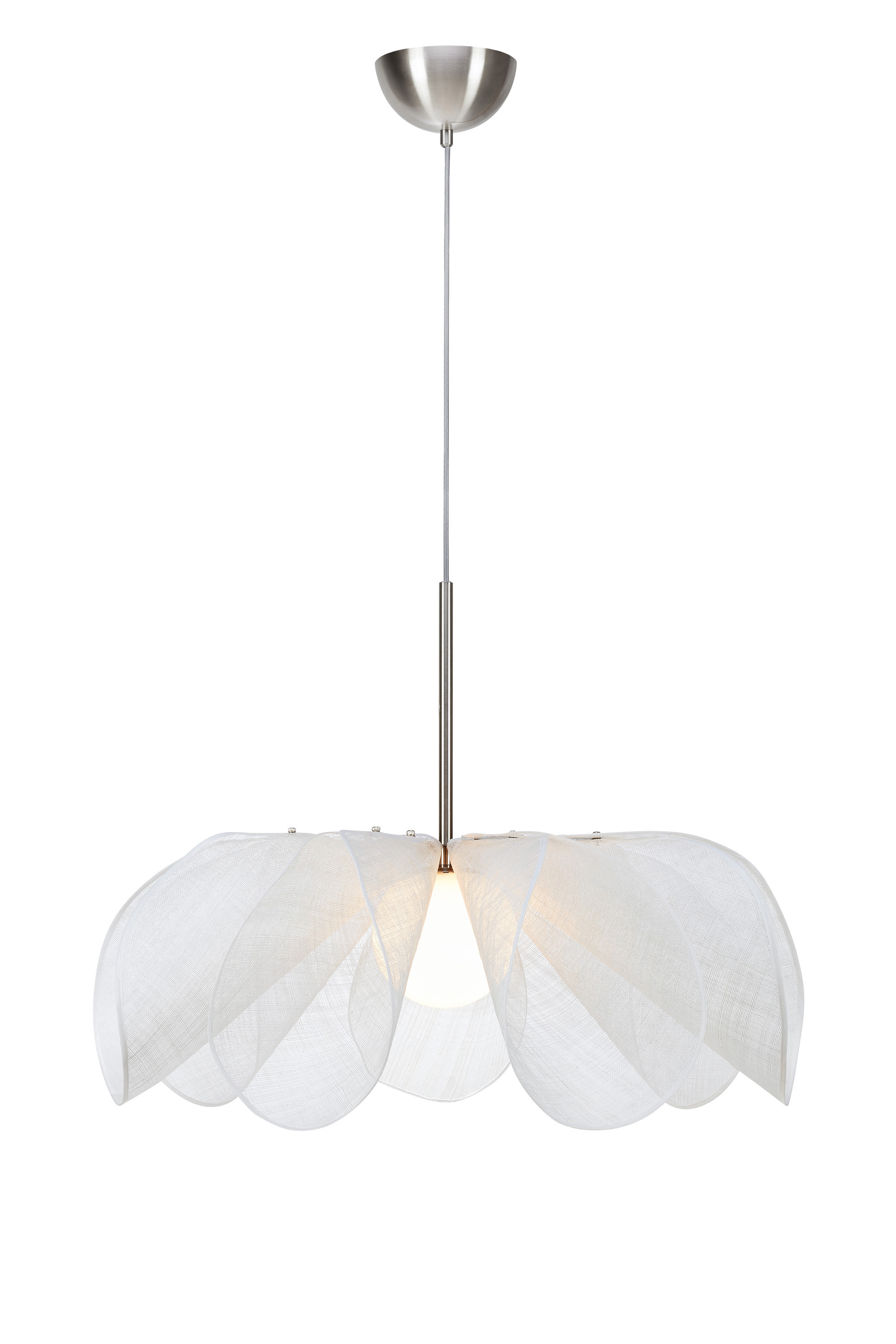 Lampa wisząca STYRKA 1L 75cm Satin Nickel/White 108818 - Markslojd