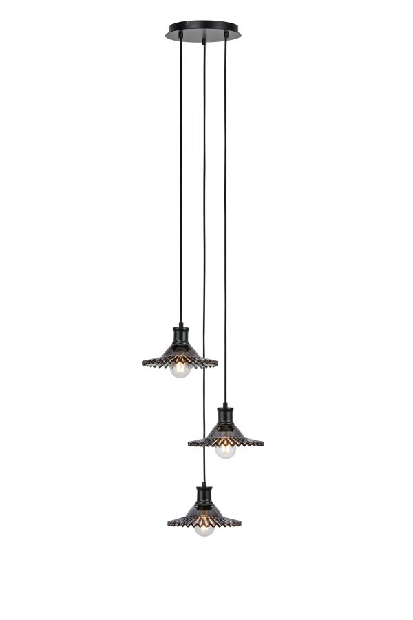 Lampa wisząca NOVIA 3L Black/Smoke 108853 - Markslojd
