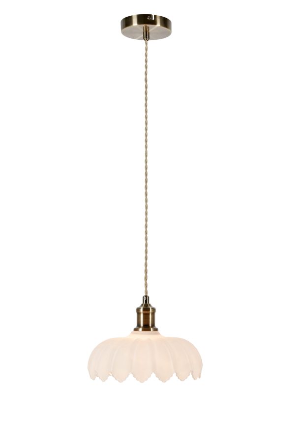 Lampa wisząca KURAGE 1L Antique Brass/White 108857 - Markslojd