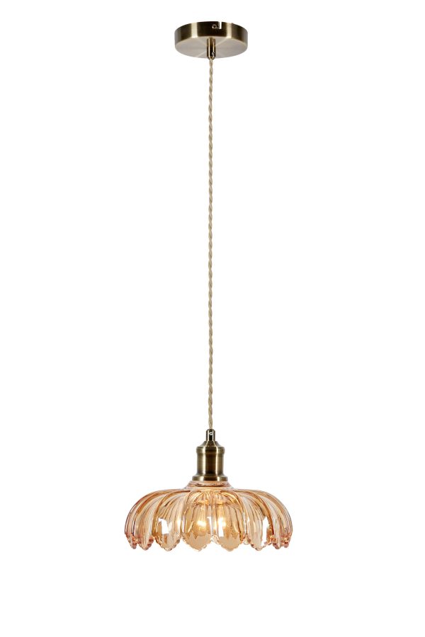 Lampa wisząca KURAGE 1L Antique Brass/Amber 108858 - Markslojd