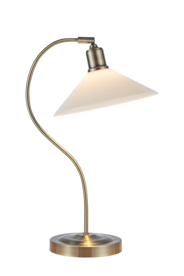 Lampa stołowa VELA 1L Antique Brass/Shiny White 108863 - Markslojd