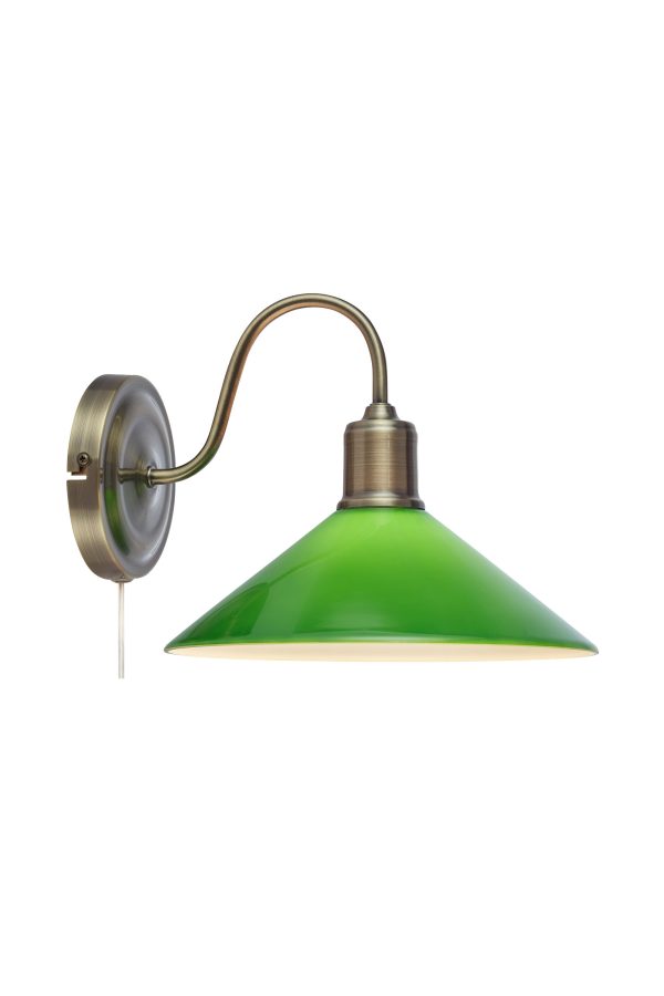 Kinkiet VELA 1L Antique Brass/Green 108866 - Markslojd