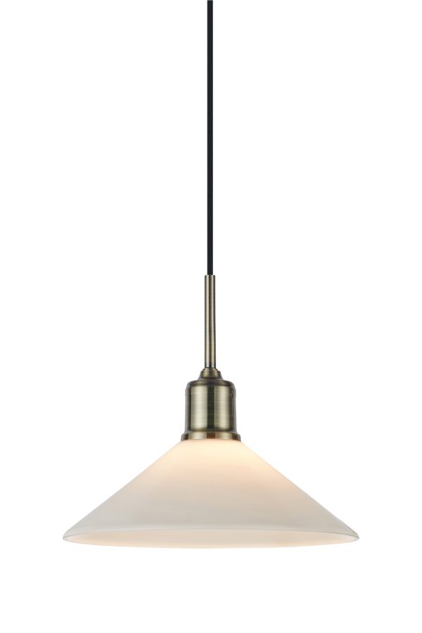 Lampa wisząca VELA 1L Antique Brass/ Shiny White 108867 - Markslojd