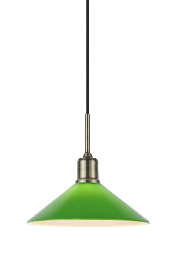 Lampa wisząca VELA 1L Antique Brass/Green 108868 - Markslojd