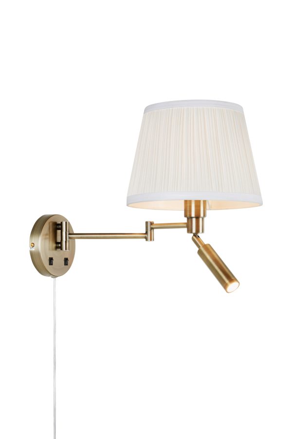 Kinkiet PIVOT 2L Offwhite/Antique Brass 109017 - Markslojd