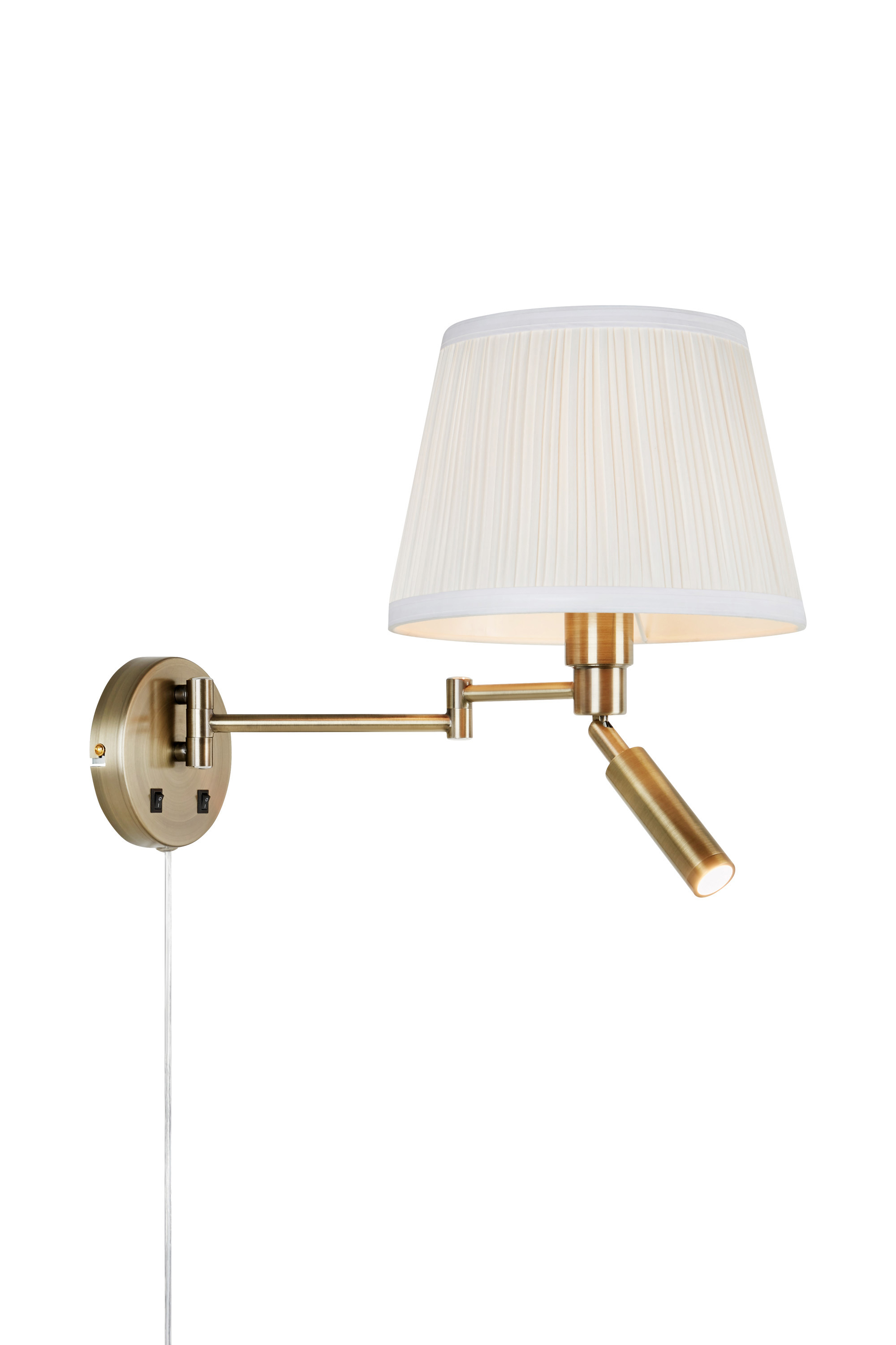 Kinkiet PIVOT 2L Offwhite/Antique Brass 109017 - Markslojd