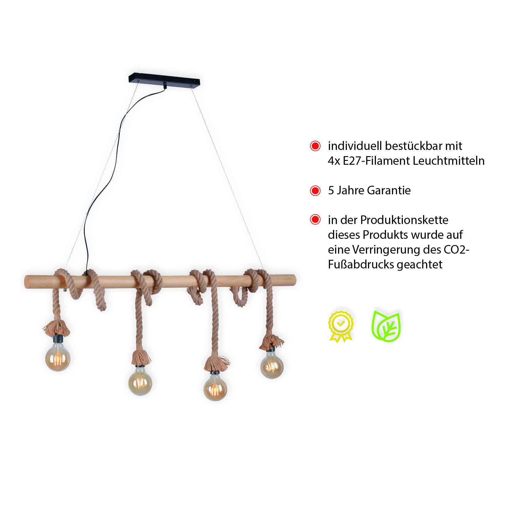 Lampa loft wisząca ROPE 15483-18 - Paul Neuhaus - obrazek 4