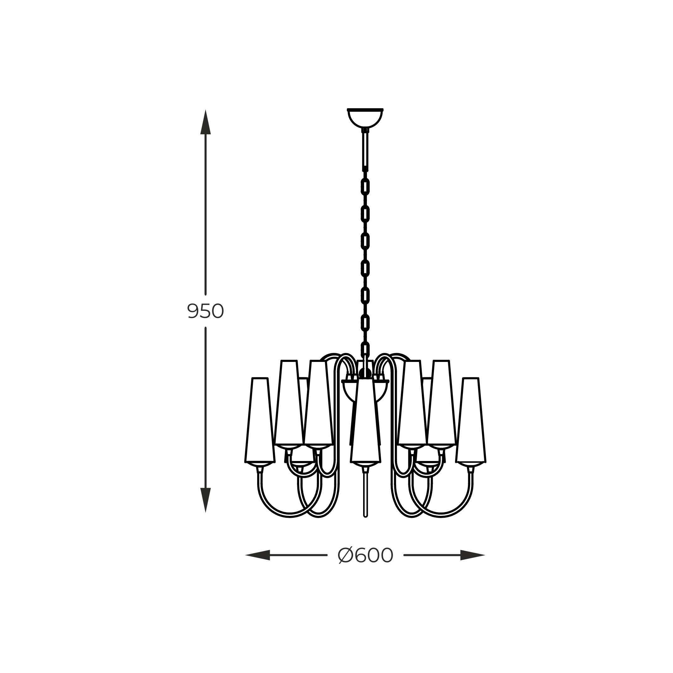 Lampa wisząca MAGNUM 10 złoty 133867-025751 - Zuma Line - obrazek 4