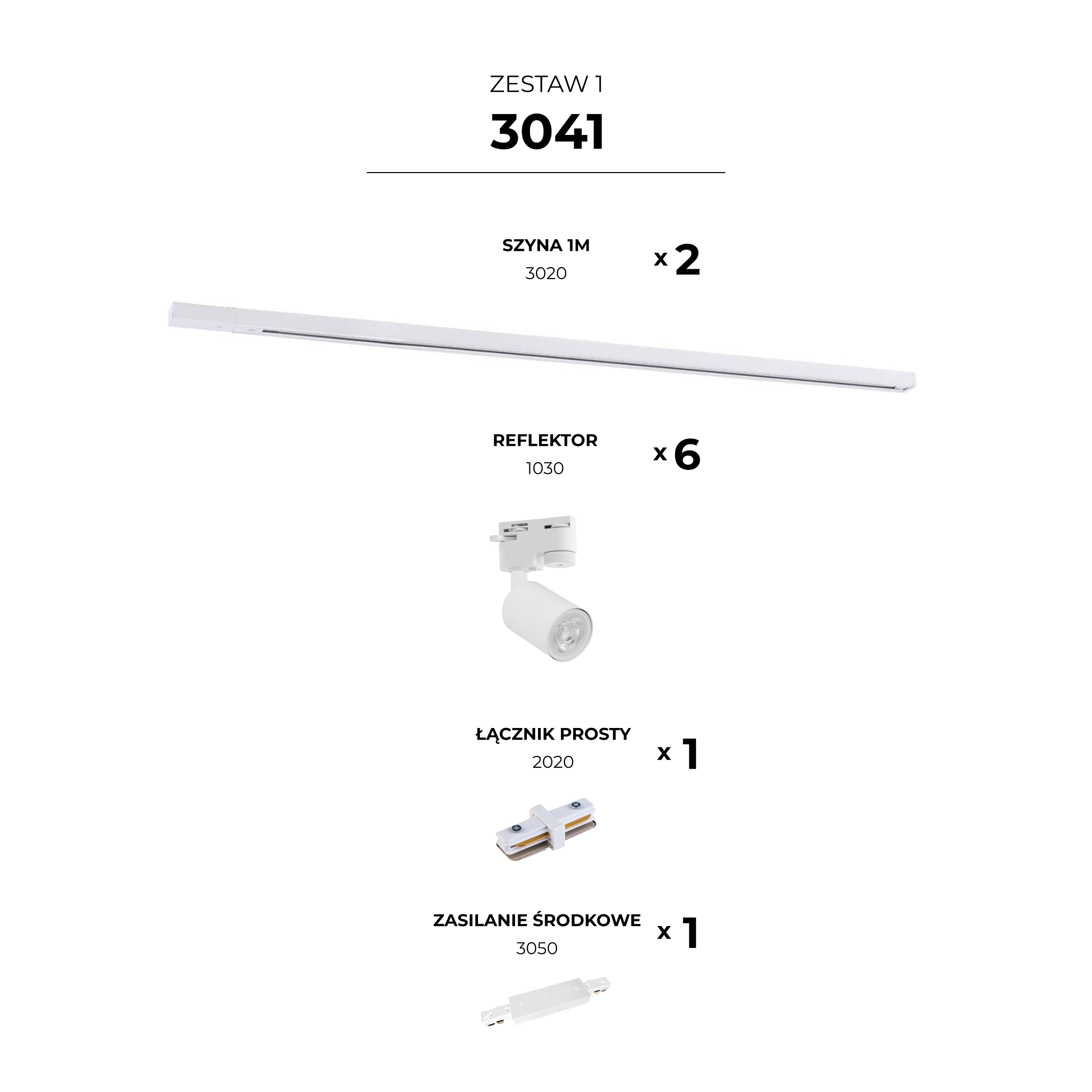 Zestaw szynowy 1F WHITE 2m reflektor X6 3041 - Zuma Line - obrazek 3