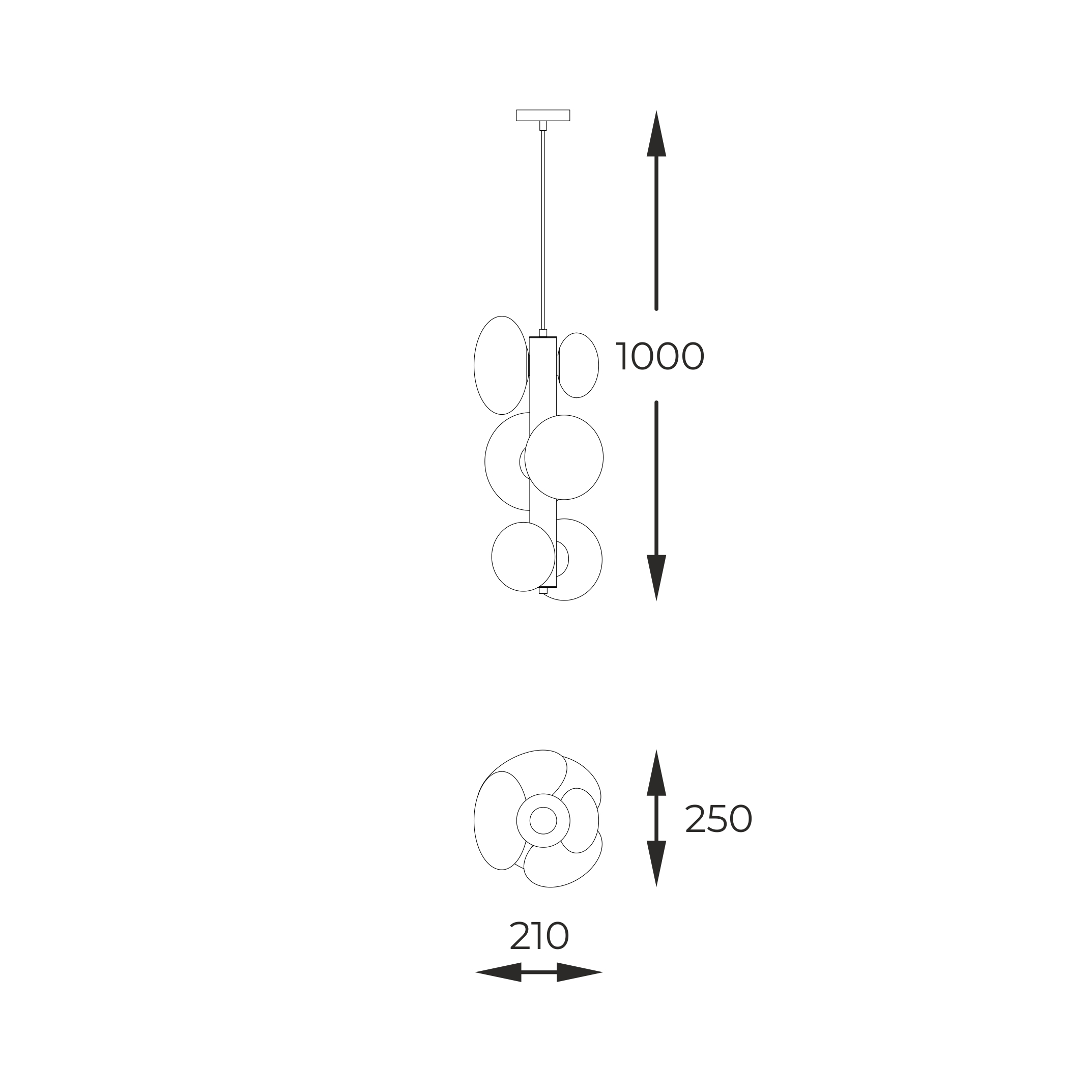 Lampa wisząca OMI CZARNY 1194 - Zuma Line - obrazek 3