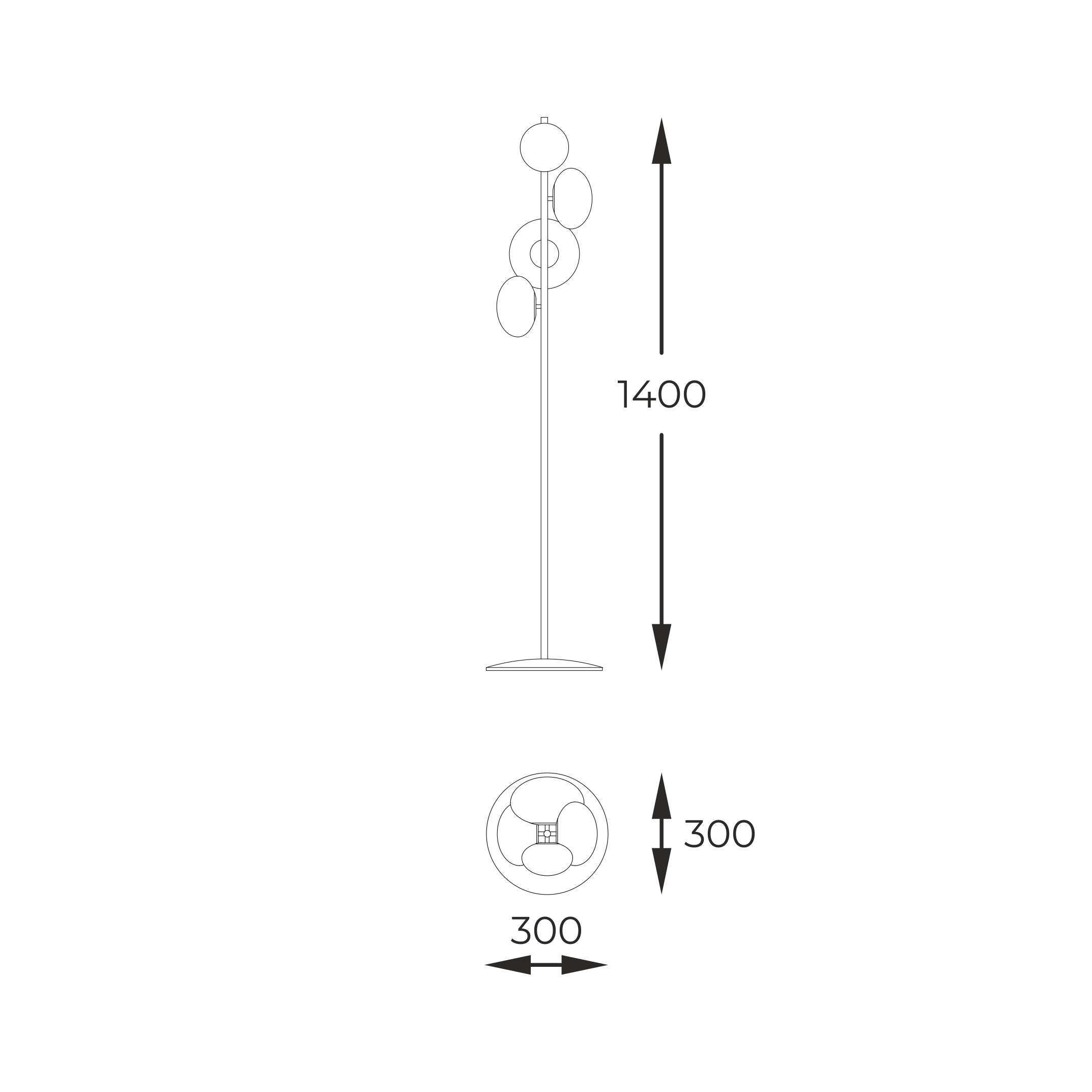 Lampa podłogowa OMI CZARNY 1176 - Zuma Line - obrazek 3