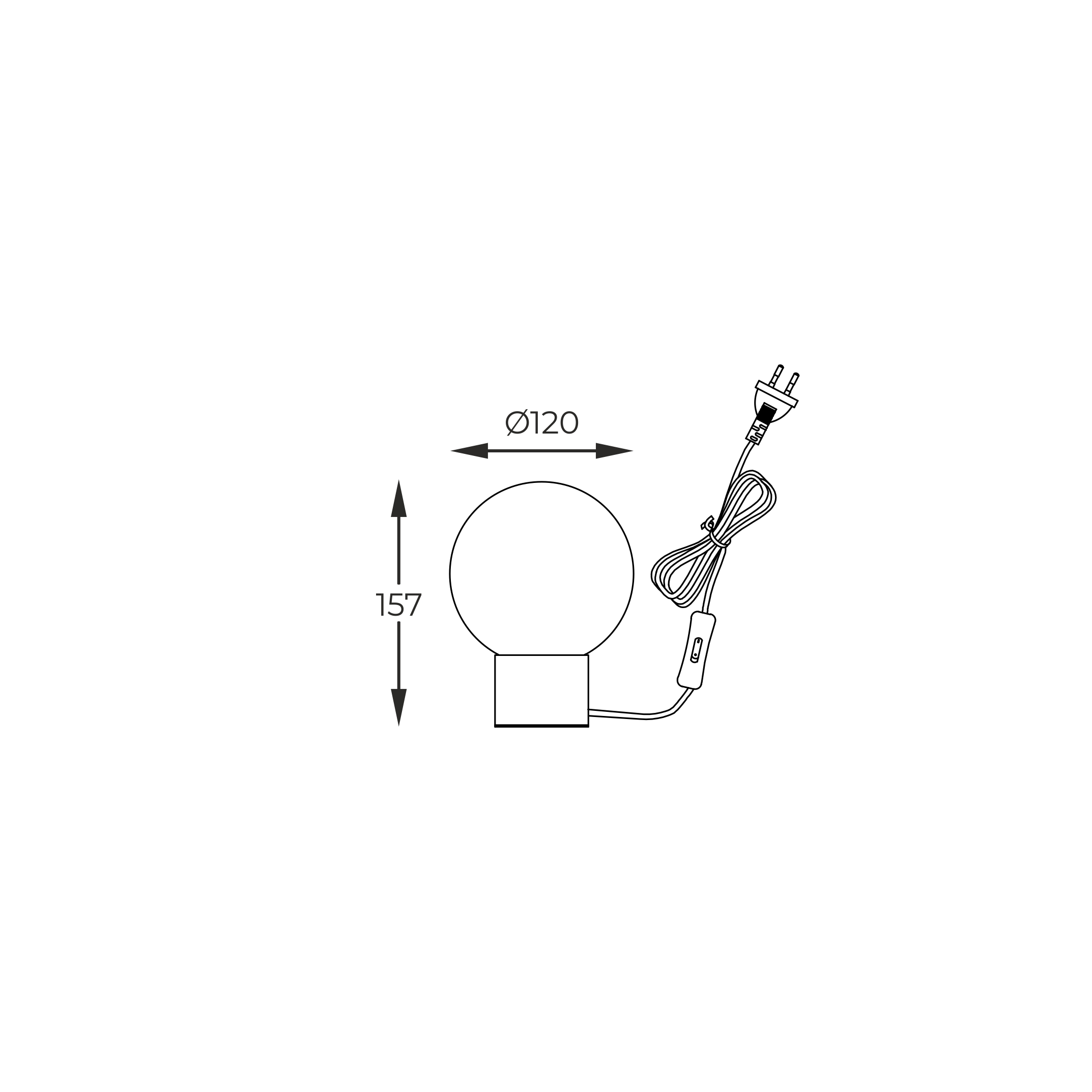 Lampa stołowa ARCTURUS CZARNA/BLACK T0454-01A-P7FZ - Zuma Line - obrazek 2
