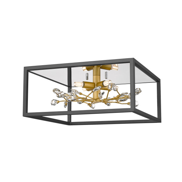 Lampa sufitowa SPRING CZARNO-ZŁOTA/BLACK-GOLD C0578-04A-B5TF - Zuma Line