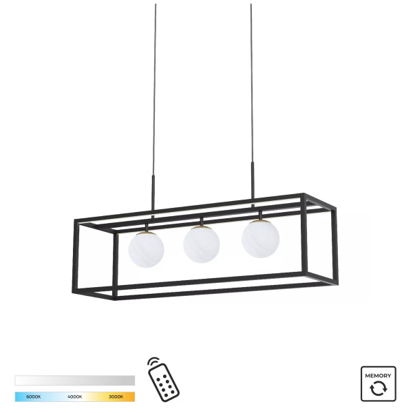 Lampa wisząca PIRO CZARNA/BLACK MD3115-3-3BT - Zuma Line