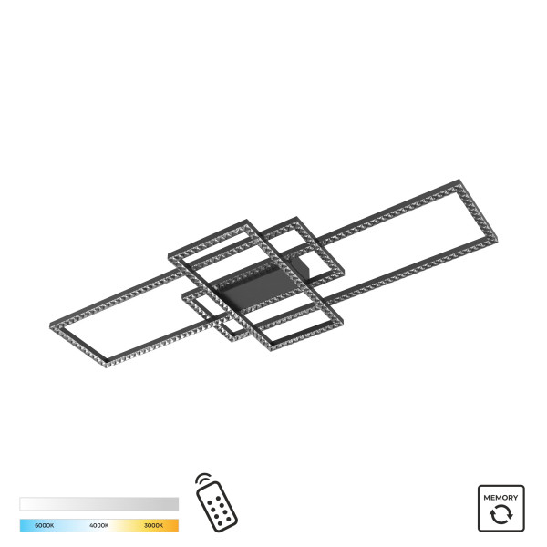 Lampa sufitowa ERVI CZARNA/BLACK MX7907-3B-3BT - Zuma Line