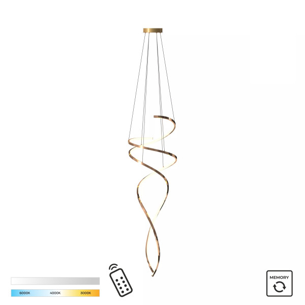 Lampa wisząca designerska długa do salonu COCO ZŁOTA MD3127-2M-3GT - Zuma Line
