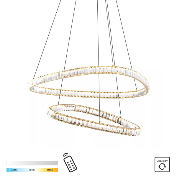 Lampa wisząca ATHESA ZŁOTA/GOLD MD3169-2-3GT - Zuma Line