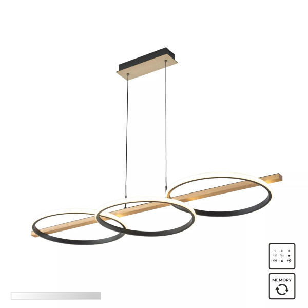 Lampa wisząca ALMERIA CZARNA-DREWNO/BLACK-WOOD MD3913-3-3BWLT - Zuma Line