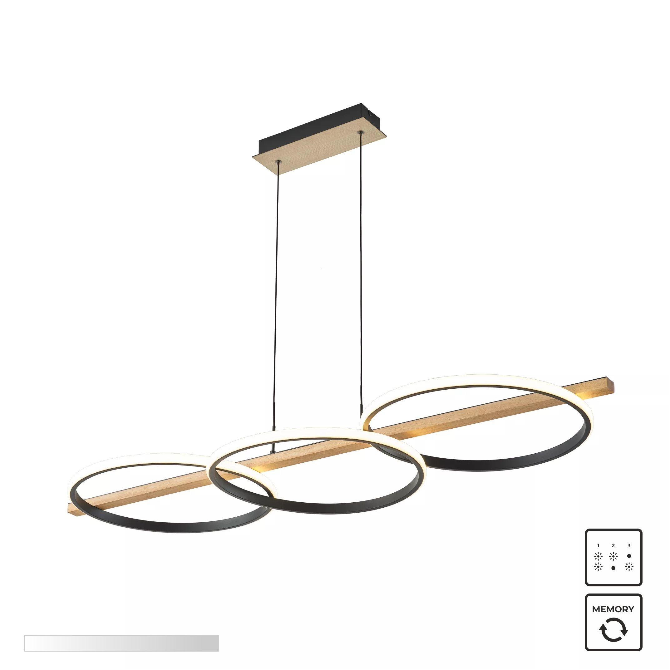 Lampa wisząca ALMERIA CZARNA-DREWNO/BLACK-WOOD MD3913-3-3BWLT - Zuma Line
