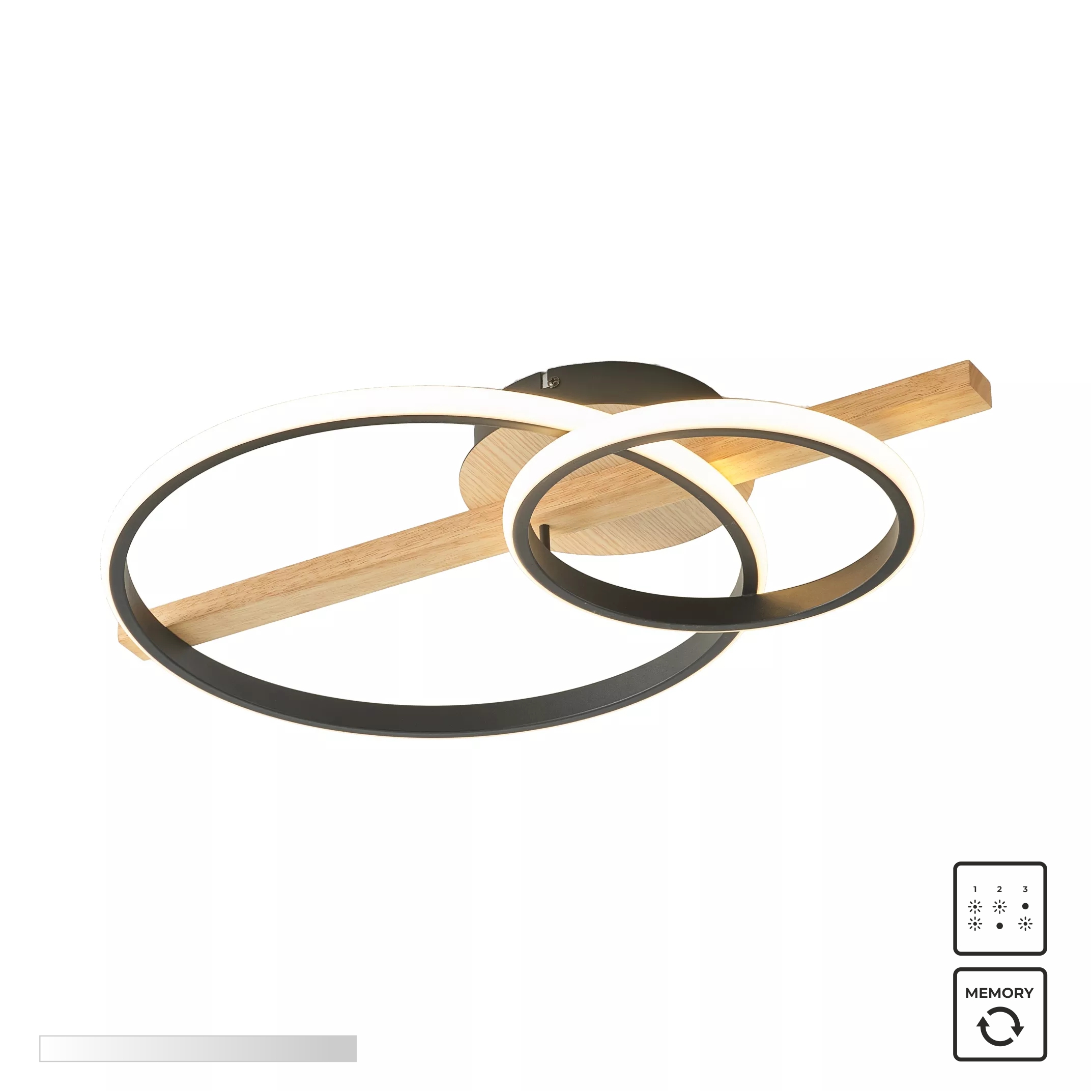 Lampa sufitowa ALMERIA CZARNA-DREWNO/BLACK-WOOD MX3913-2-3BWLT - Zuma Line
